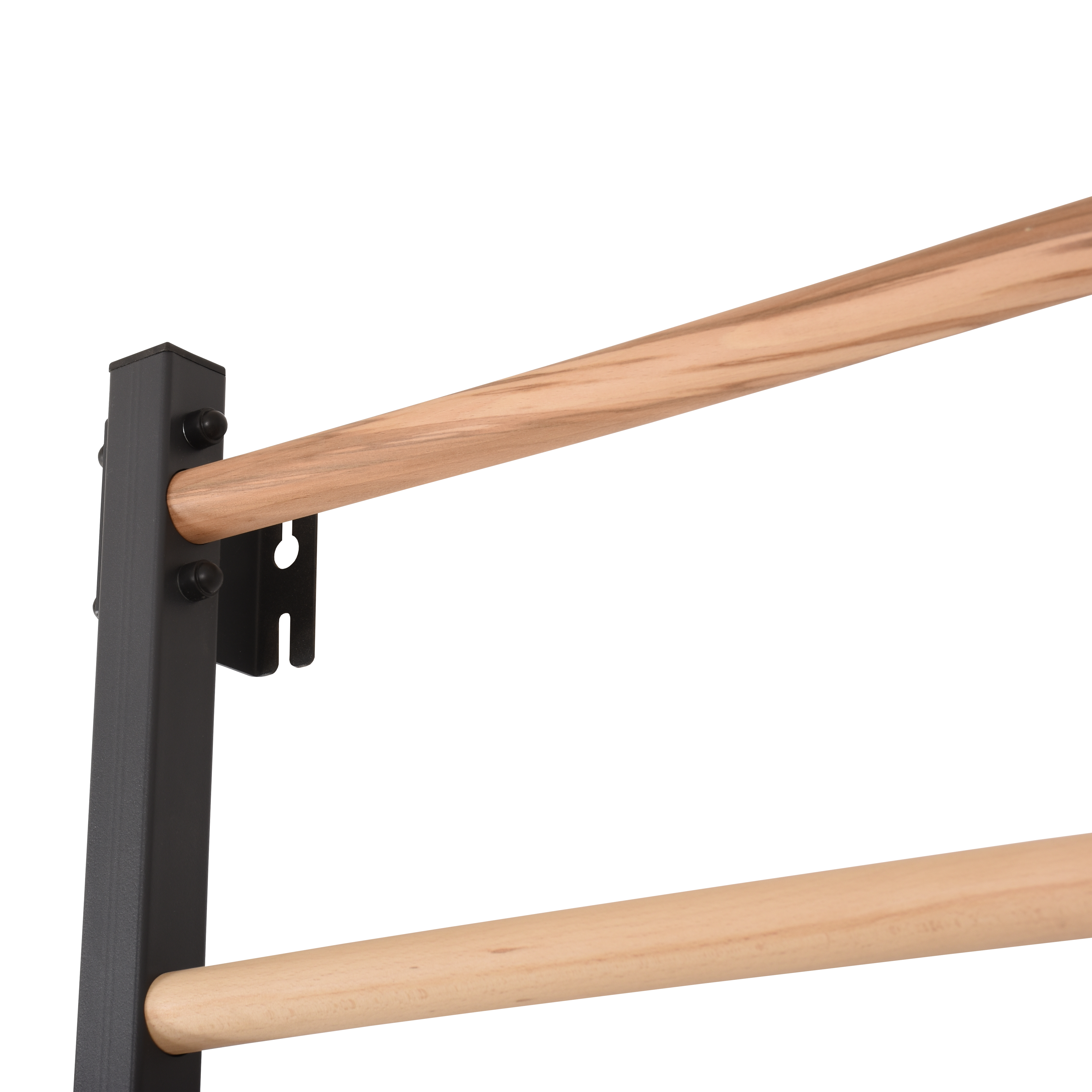 Metallische Sprossenwand STEEL 1 – Graphit mit Buchenholzsprossen | RINAGYM