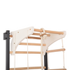 Metallische Sprossenwand STEEL KOM 2 – Graphit mit Klimmzugstange, Ringen und Strickleiter | RINAGYM