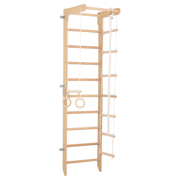 Sprossenwand für Heimtraining mit festem Reck – Indoor Fitnessgerät für die ganze Familie (SPR B)