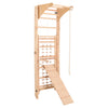 RINAGYM Kletterwand Indoor – Sprossenwand aus Holz mit Kletterseil – für gemeinsames Heimtraining von die ganze Familie