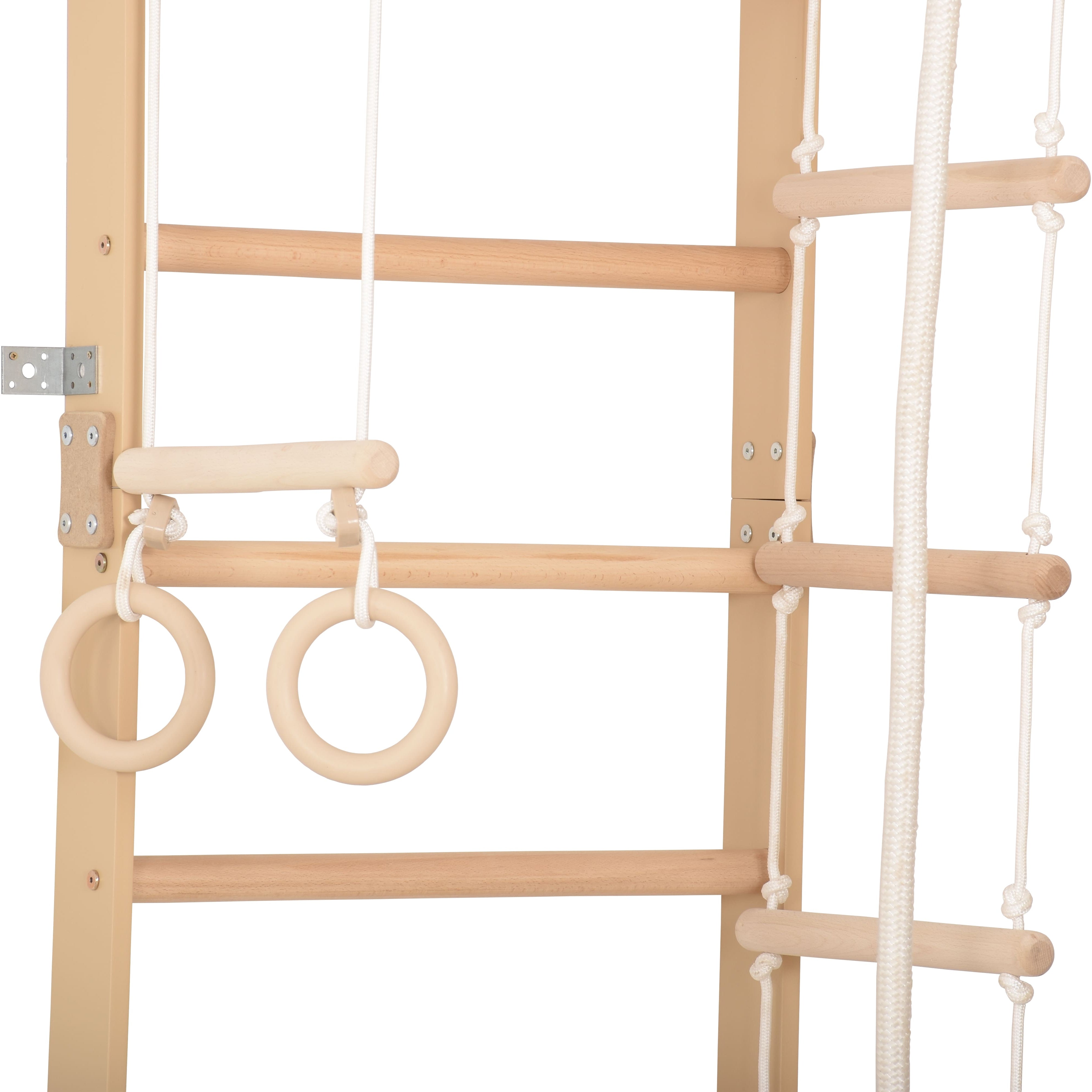 RINAGYM Sprossenwand Mit Festem Reck – Indoor-Fitnessgerät Für Kinder & Erwachsene – Inkl. Ringe, Seilleiter & Kletterseil RINAGYM Sprossenwand Mit Festem Reck – Indoor-Fitnessgerät Für Kinder & Erwachsene – Inkl. Ringe, Seilleiter & Kletterseil