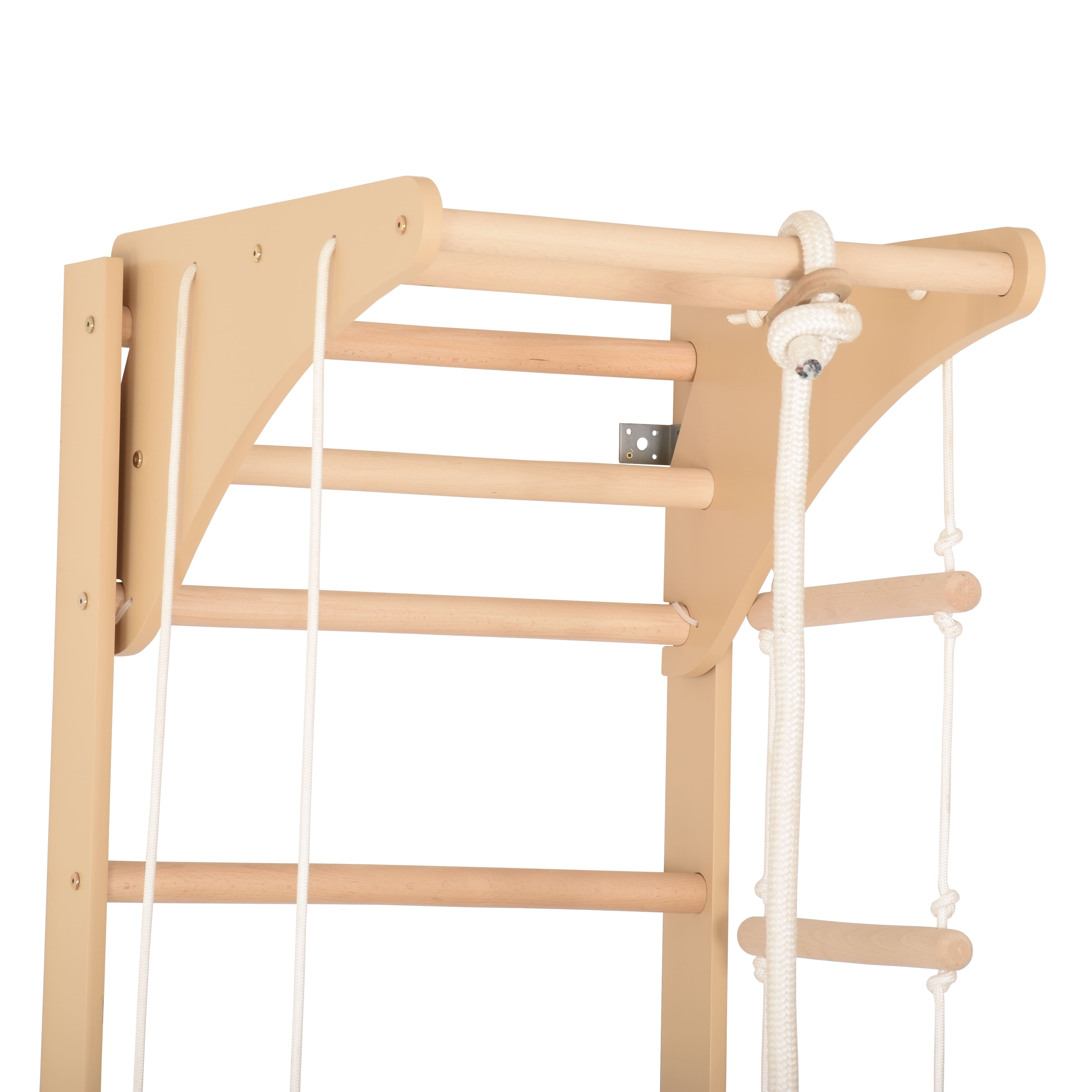 Sprossenwand für Heimtraining mit höhenverstellbarem Reck und zweiseitiger Kletterrampe – Indoor Fitnessgerät für die ganze Familie (SPR C+slide)