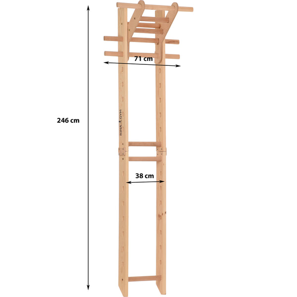 Rinagym Holz-Sprossenwand für Erwachsene - bis 120 kg (Wall Bar 1)