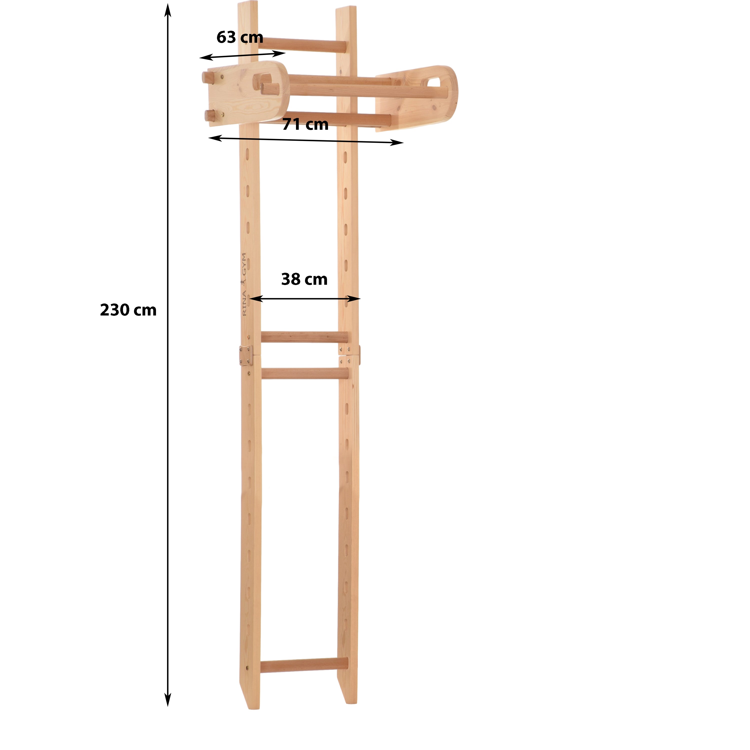 Espalier en bois Rinagym pour adulte - jusqu'à 150 kg (Wall Bar 3)