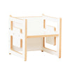 Reversible stool & chair with 3 seat heights - multifunctional children's stool - white wood
