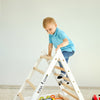 Kletterdreieck für Kinder -Klettergerüst aus Holz - Leiter, Spielnetz - IndoorSpielplatz, Spielturm - Hält bis zu 60kg Gewicht (pine)