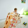 Escalade enfant Rinagym - Échelle	intérieure	avec	filet	d’escalade - Cadre en bois pliable,	favorise l’équilibre	- Peinture et vernis à base d’eau,  Serrure de sécurité -Capacité de charge	de 50 kg (Anet)