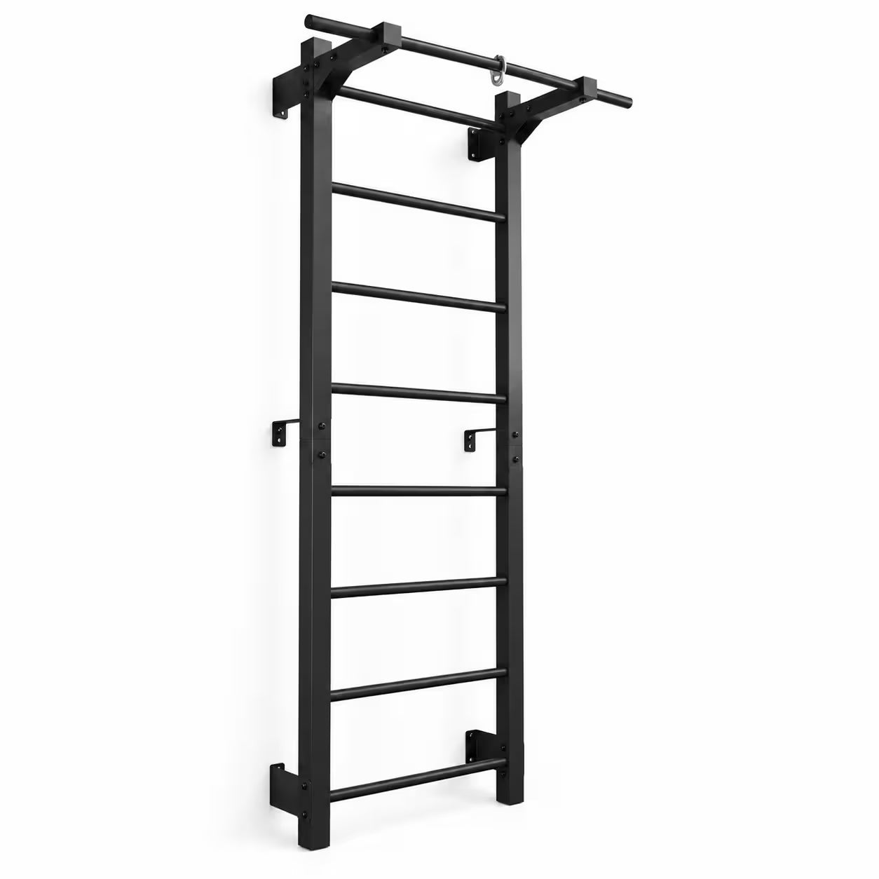 Metall-Sprossenwand RINAGYM Steel M 213 cm mit Klimmzugstange, Schwarz