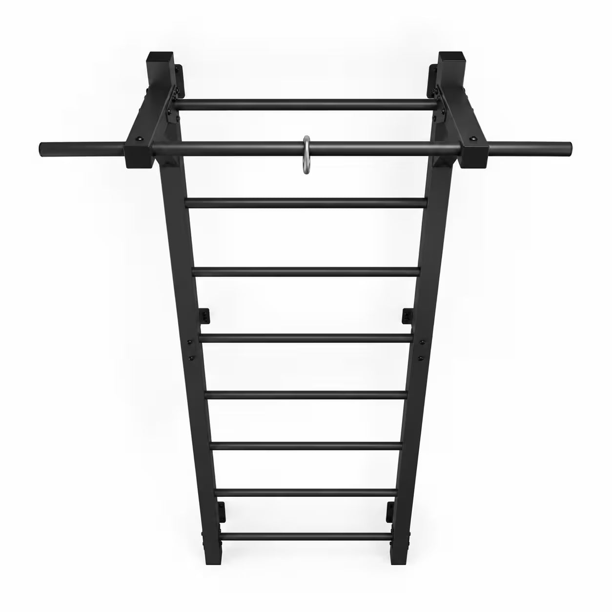 Sprossenwand RINAGYM Steel M Seitenansicht – Wandabstand 16,5 cm, platzsparende Montage