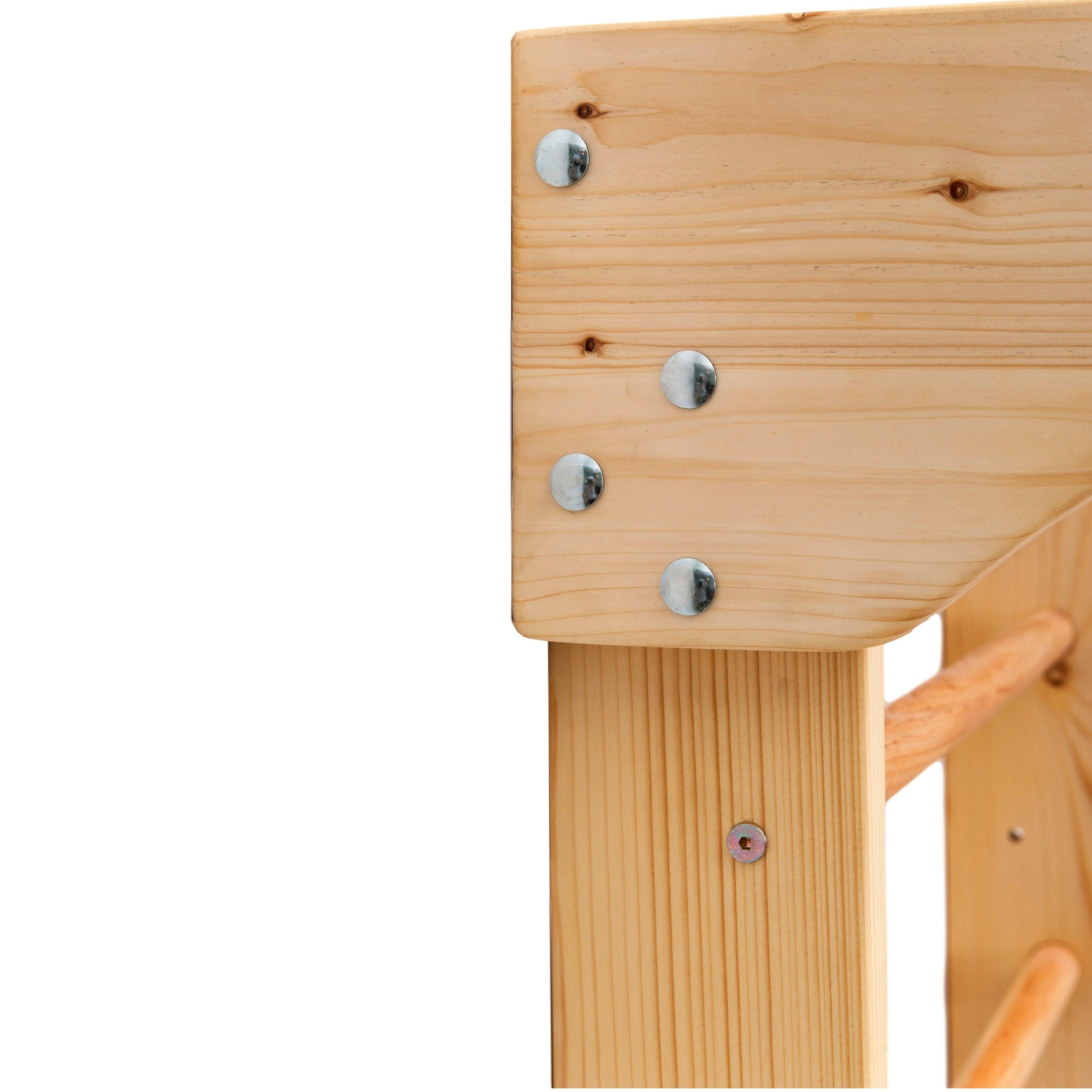 Kletterwand für Kinder - Indoor Klettergerüst aus Holz - Wand-Reck, Stange, Gymnastik-Ringe, Kletterseil, schwedische Leiter, Schaukel, Montagesatz. - RINAGYM GmbH