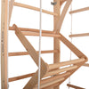 Kletterwand für Kinder und Erwachsene – Klettergerüst Indoor aus Holz mit Wand-Reck, Stange, Gymnastikringen, Kletterseil, schwedischer Leiter,  höhenverstellbarer Klimmzugstange & beidseitiger Kletterrampe – Kinder 3 mit kindersicherem Lack