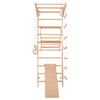 Kletterwand für Kinder und Erwachsene – Klettergerüst Indoor aus Holz mit Wand-Reck, Stange, Gymnastikringen, Kletterseil, schwedischer Leiter,  höhenverstellbarer Klimmzugstange & beidseitiger Kletterrampe – Kinder 3 mit kindersicherem Lack