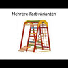 RINAGYM Play Gym - Home and School Indoor Wooden Playground Equipment for 1 to 5-Year Old Children and Up - Climbing Net, Swedish Ladder, Swing Rings, Slide - Safe Wood Frame - 60 kg Capacity (Yellow)