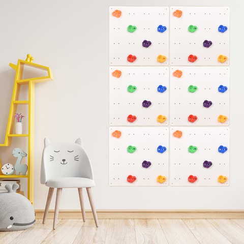 Kletterwand für kinderzimmer Quadrat (weiße Farbe)