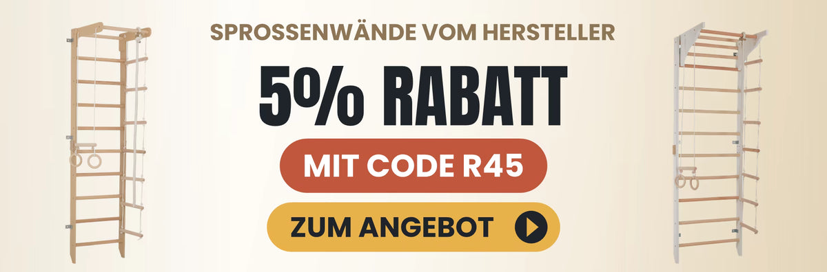 Sprossenwände im Angebot – 5 % Rabatt mit Code R45