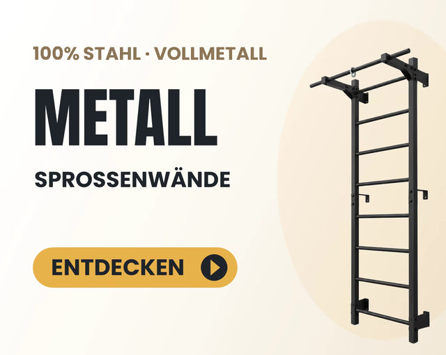 Metall-Sprossenwand Steel M aus Stahl mit Klimmzugstange