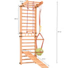 Climbing wall for children 2 in 1 - Climbing frame with Swedish climbing wall made of wood with 4 parts: a jumper, a net, gymnastic rings, a Swedish ladder, a slide. Indoor 
climbing frame for toddlers 3P9P9P+SLIDE