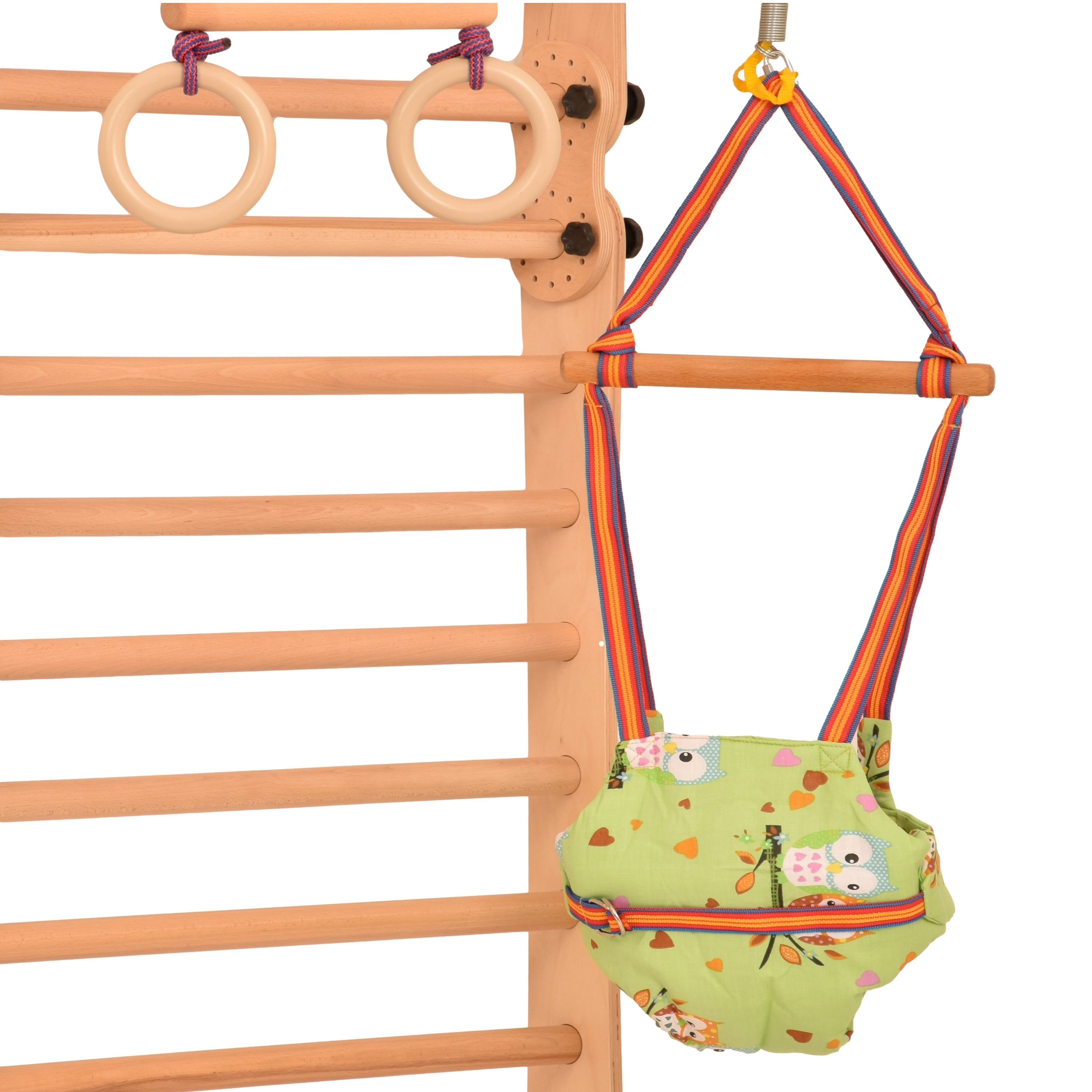 Kletterwand für Kinder 2 in 1- Schwedische Kletterwand aus Holz mit vier Teilen - Rinagym indoor Klettergerüst-kidwood 3P9P9P