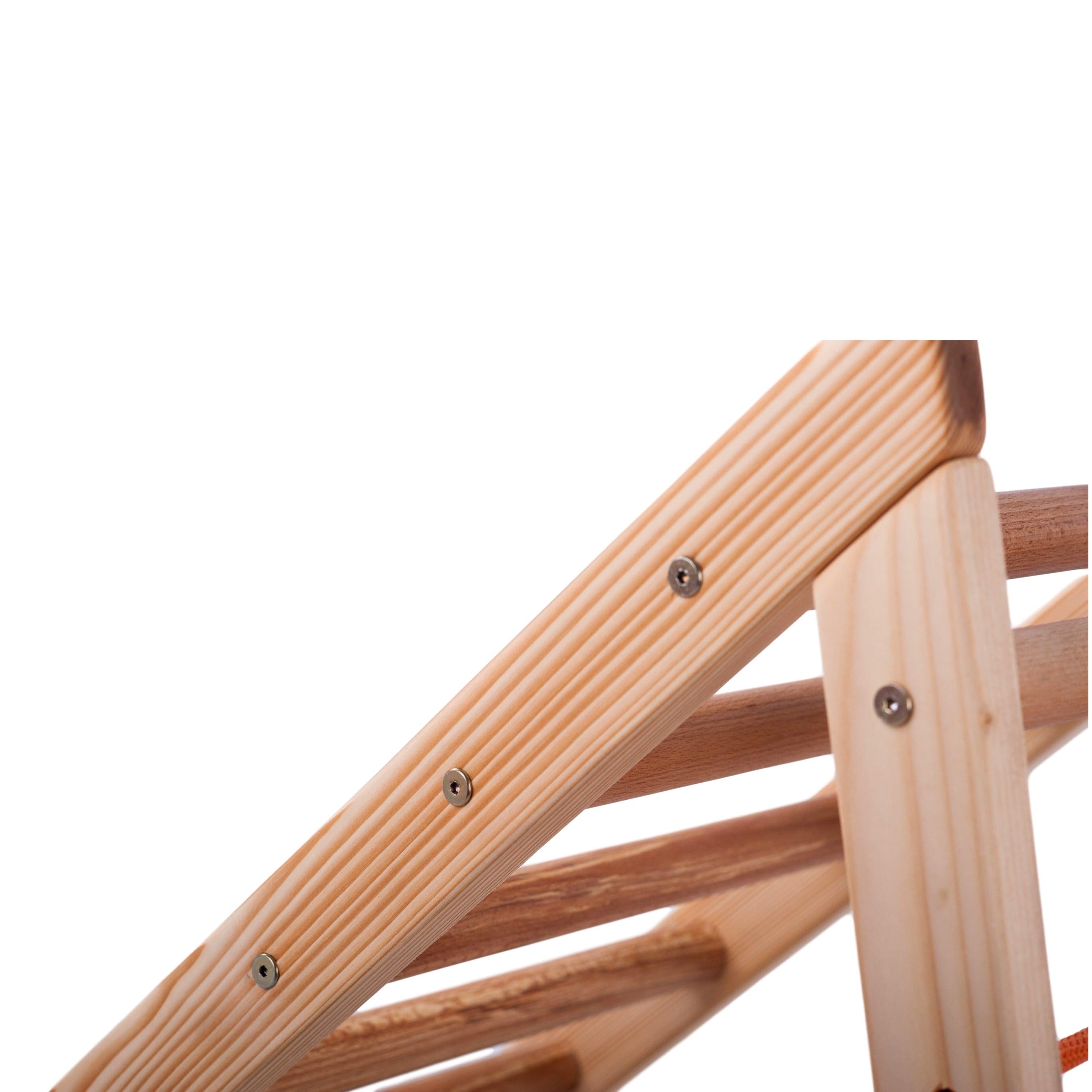 Kletterdreieck für Kinder -Klettergerüst aus Holz - Leiter, Spielnetz - IndoorSpielplatz, Spielturm, Kletterturm für Kinder - Hält bis zu 60kg Gewicht - RINAGYM GmbH