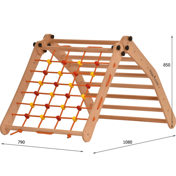 Indoor-Bewegungsgerät – Kletterleiter mit Netz und Sprossenwand – 100 kg Tragkraft (9g7s)