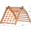 Escalade enfant Rinagym - Échelle intérieure avec filet d’escalade - Cadre en bois pliable, favorise l’équilibre - Peinture et vernis à base d’eau, Serrure de sécurité - Capacité de charge de 50 kg (9g7s)