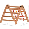 Rinagym Step Triangle - Indoor Ladder with Climbing Net - Collapsible Wooden Ramp Frames for Kids, Activity Equipment for Improving Balance - Water-Based Paint & Lacquer, Safety Lock - 50kg Capacity (Anet)