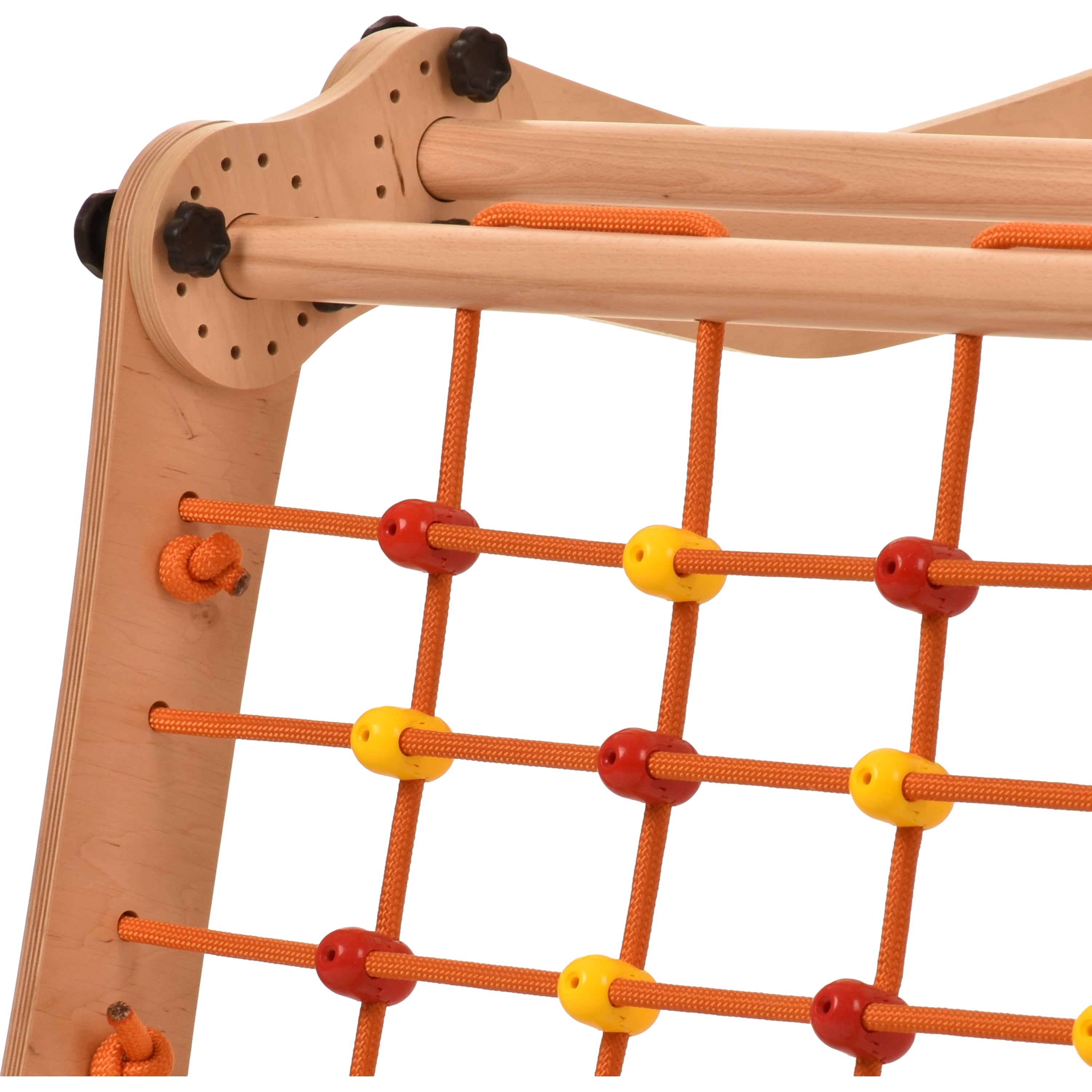Triangolo d'arrampicata Rinagym - Scala da interno con rete da arrampicata - Parco giochi legno pieghevole per bambini, favorisce l'equilibrio - Pittura e vernice a base d'acqua, chiusura di sicurezza - Capacità di carico 50 kg (5s5g5s)