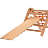 Kletterdreieck -Indoor-Leiter mit Kletternetz und Rutche-Holzrahmen, fördert das Gleichgewicht - 50 kg Tragkraft, 20kg für Rutsche (Anet+slide)