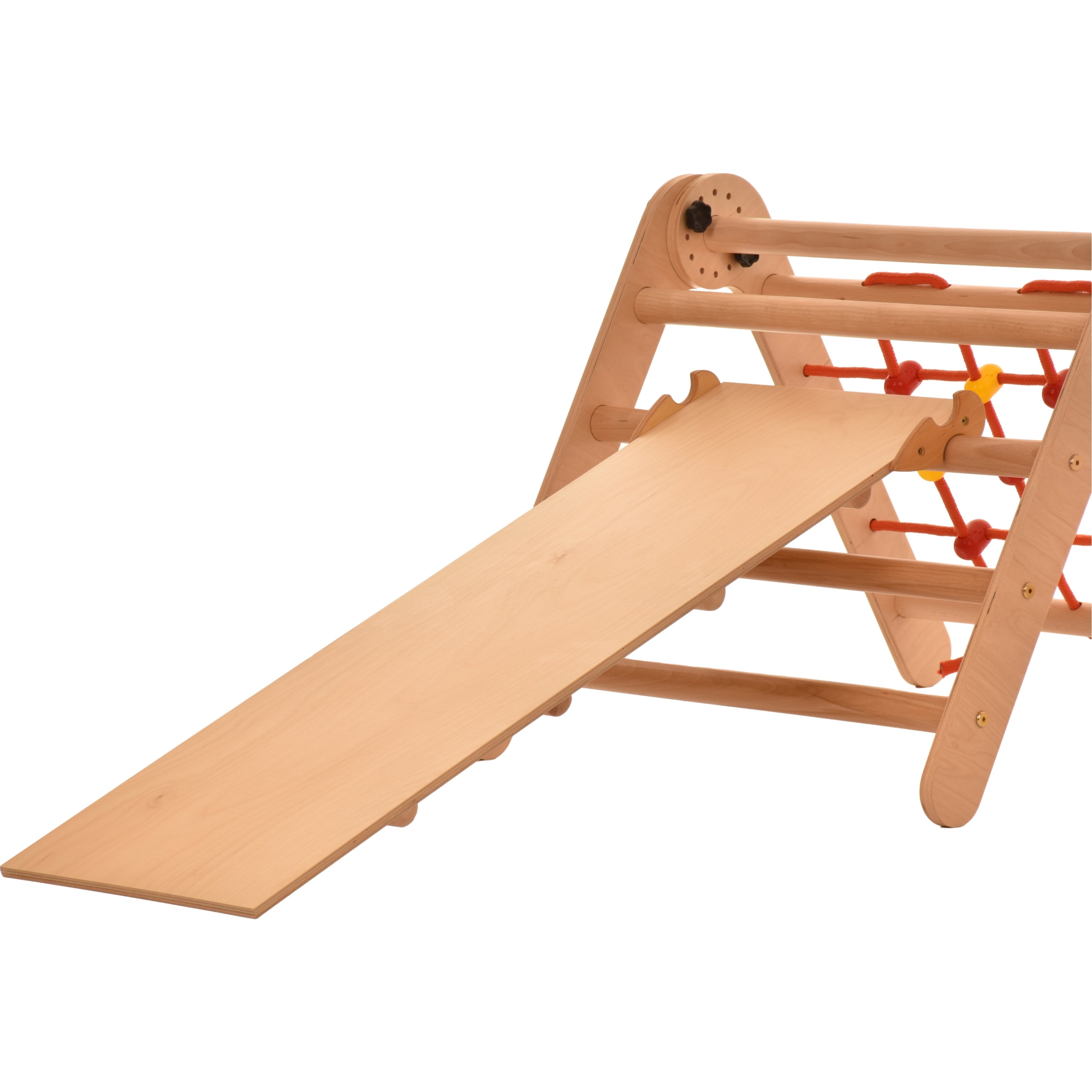 Triangolo d'arrampicata Rinagym - Scala da interno con scivolo - Parco giochi legno pieghevole per bambini, favorisce l'equilibrio - Pittura e vernice a base d'acqua, chiusura di sicurezza - Capacità di carico 50 kg (Anet+slide)
