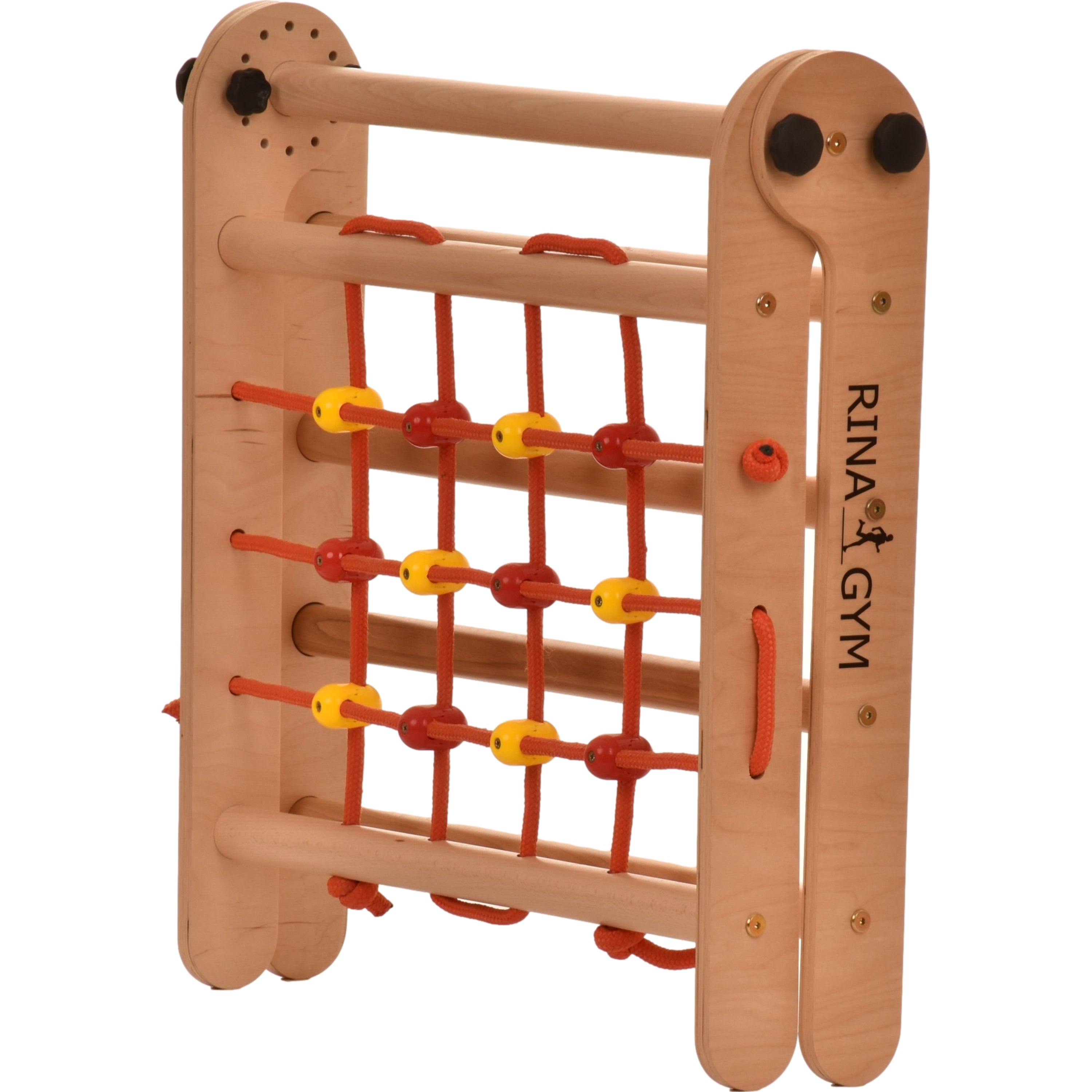 🌟 Indoor-Bewegungsgerät aus Holz – Kletterleiter mit Kletternetz und Sprossenwand (Anet)