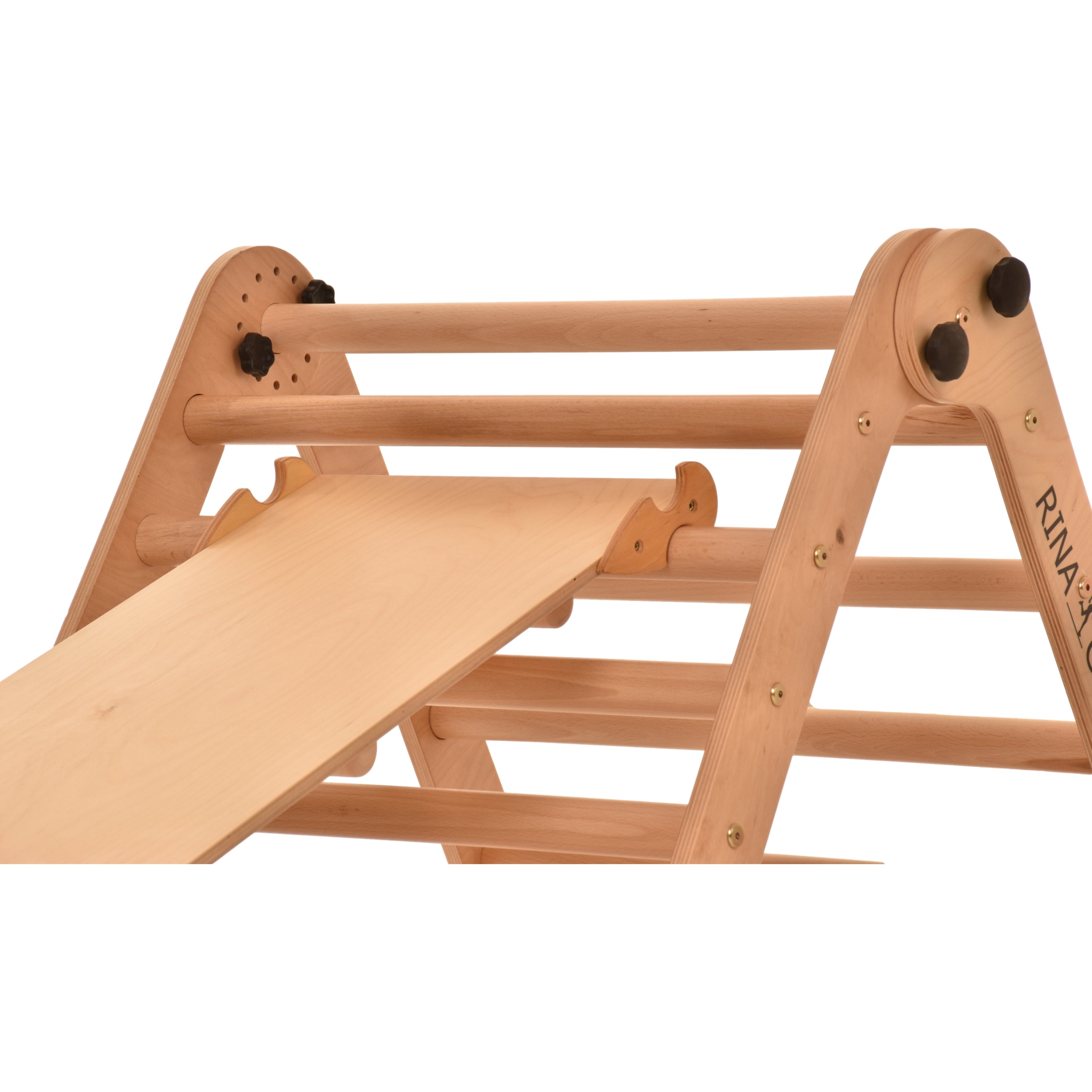 Kletterdreieck -Indoor-Leiter mit Rutsche -Holzrahmen für Kinder, fördert das Gleichgewicht -Lack auf Wasserbasis - 50 kg Tragkraft, 20kg (Aslide)