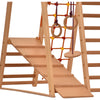 Kletterdreieck Holzspielplatz für Kinder im Innenbereich - Kletternetz, schwedische Leiter, Ringe, Rutsche - Ideal für 1 bis 5 Jahre - Trägt
