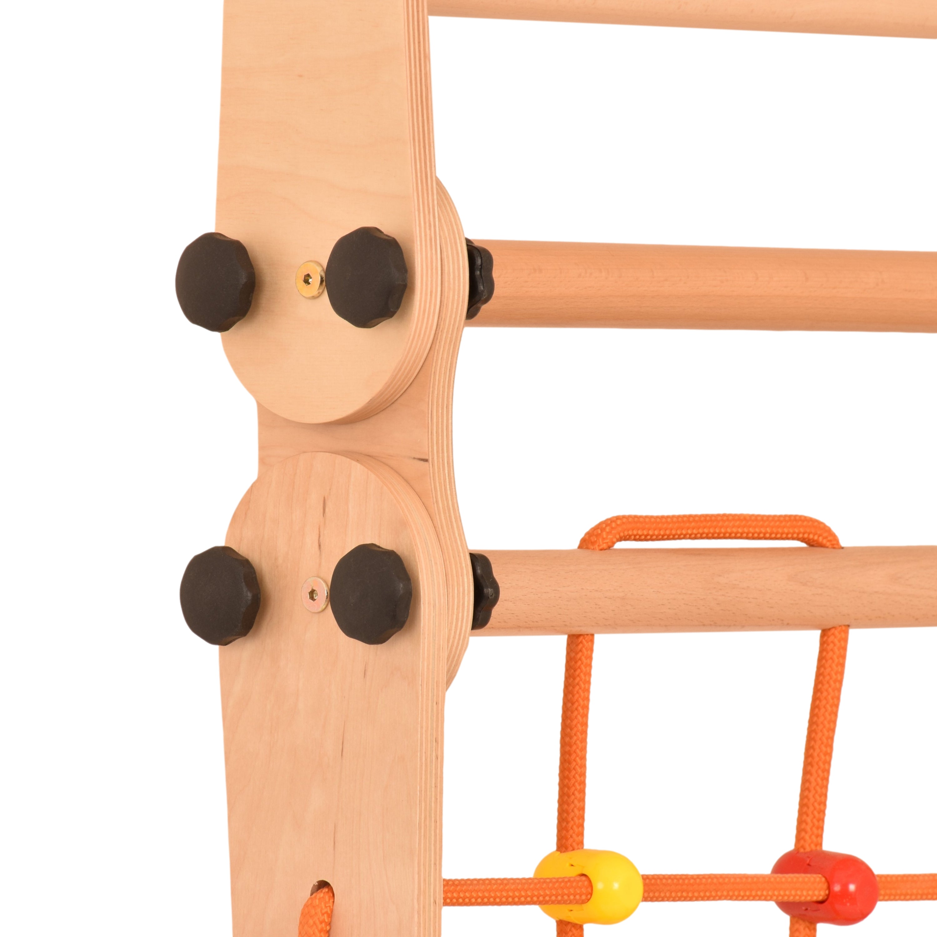 Aire de jeux 2 en 1 – Escalade enfant suédois en bois. Triangle enfant en quatre parties - saut, filet, anneaux de gymnastique, échelle suédoise, glissière. Gym enfant, jeux enfant exterieur 3 ans. 5P5P7S5P+SLIDE