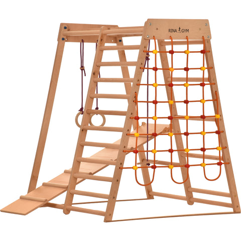 RINAGYM Spielplatz aus Holz für Kinder - holz klettergerüst indoor ab 3 jahre - Klettergerüst Kinder kidwood klettergerüst