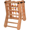 Rinagym Climbing Triangle - Indoor ladder with climbing net - Collapsible wooden indoor climbing frame for children, promotes balance - Water-based paint & varnish, safety lock - 50 kg load capacity (7g5s)