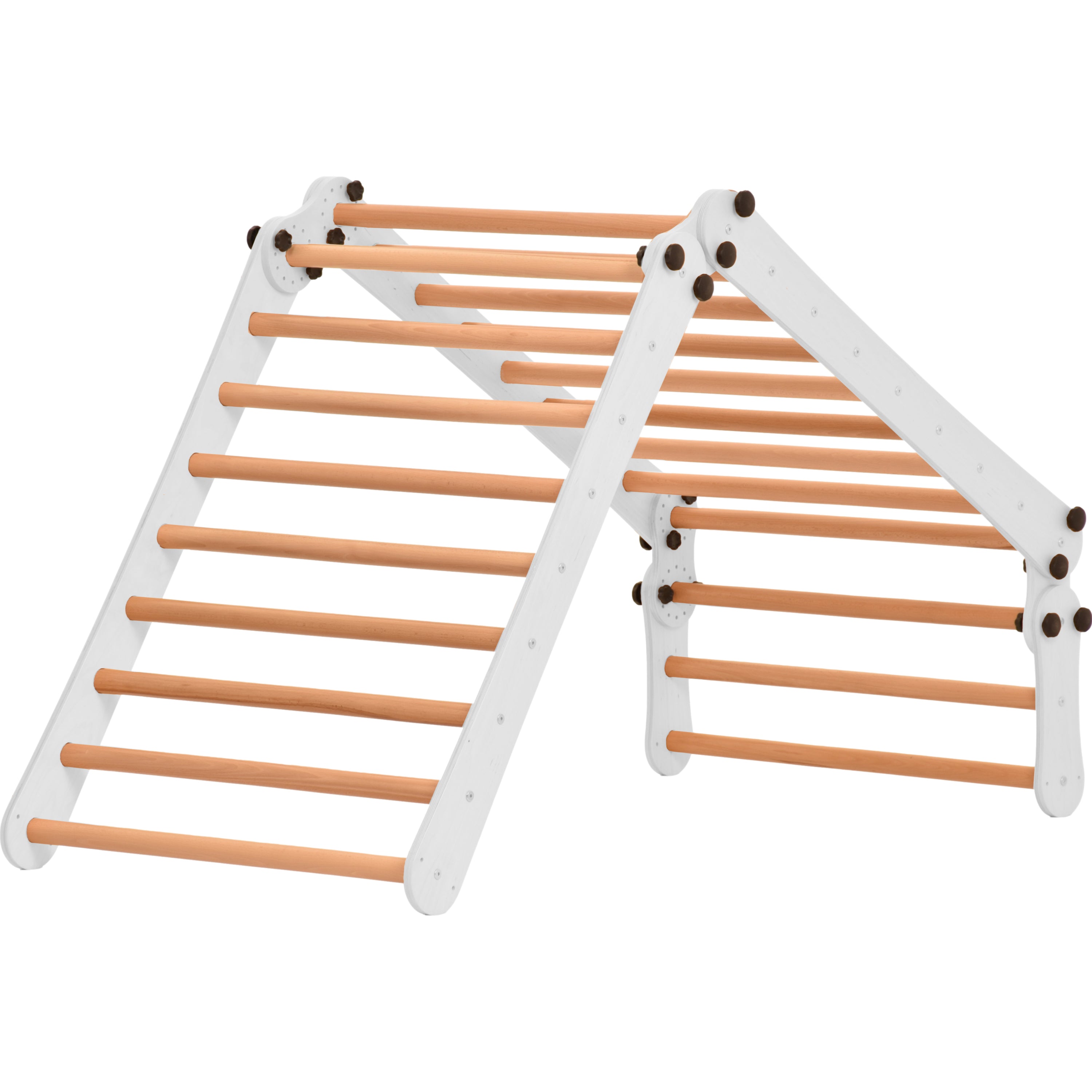 Kletterwand für Kinder 2 in 1- Schwedische Kletterwand aus Holz mit vier Teilen - Rinagym indoor Klettergerüst-kidwood 3P9P9P-WHITE