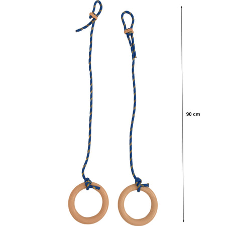 Plastic gymnastic rings - Height-adjustable gymnastic rings - Training equipment for children and adults