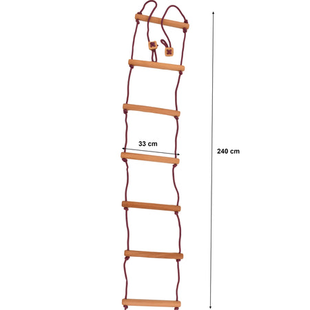 RINAGYM Climbing rope ladder - Outdoor exercise equipment - 240 cm - Load capacity up to 75 kg