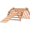 Rinagym Fitnessraum für kleine Kinder -Indoor Leiter mit Rutsche - Zusammenklappbarer Holzrahmen für Kinder - 50kg Tragkraft (3p5g7s+slide)