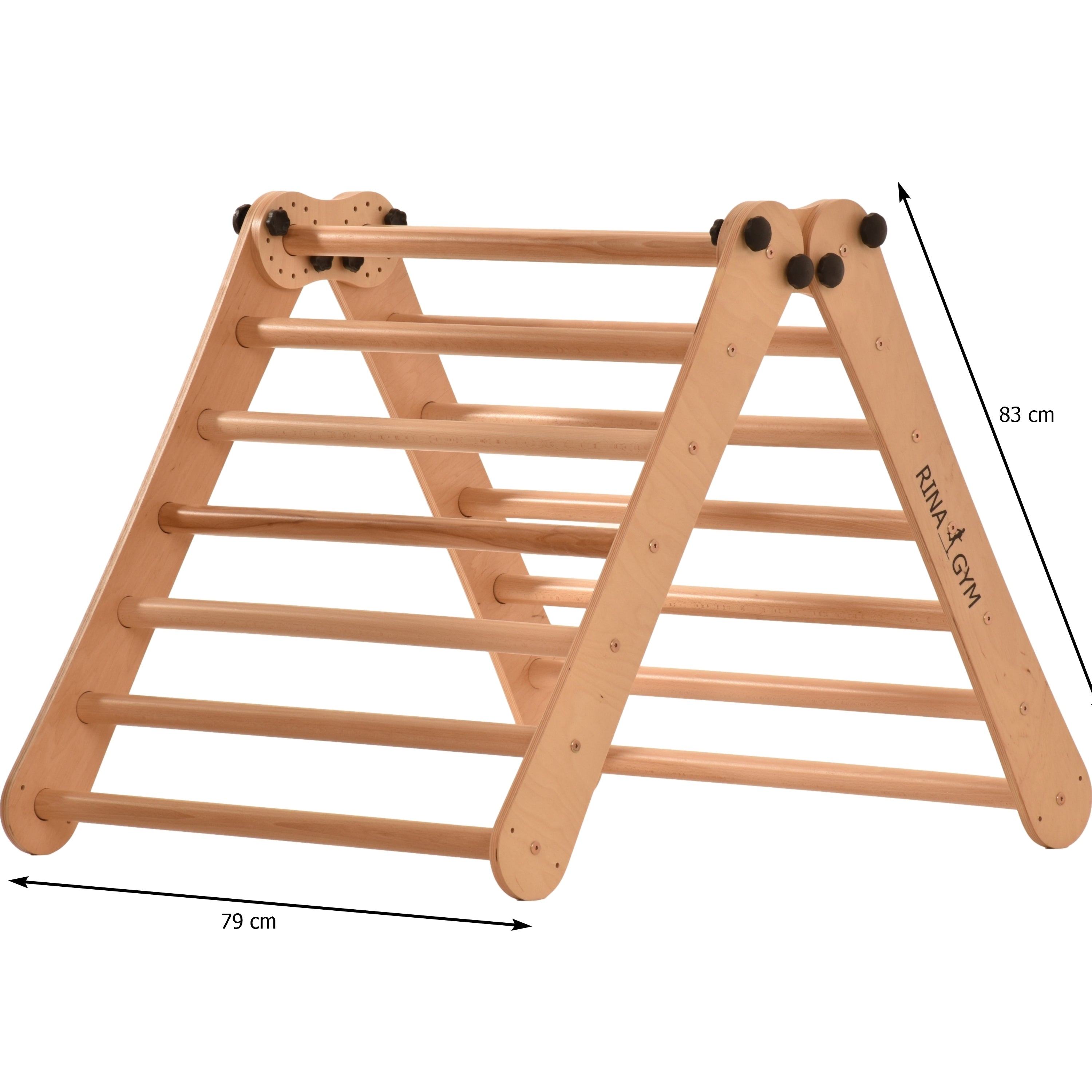 Rinagym Fitnessraum für kleine Kinder -Indoor Leiter mit Rutsche - Zusammenklappbarer Holzrahmen für Kinder - 50kg Tragkraft (7p7p)