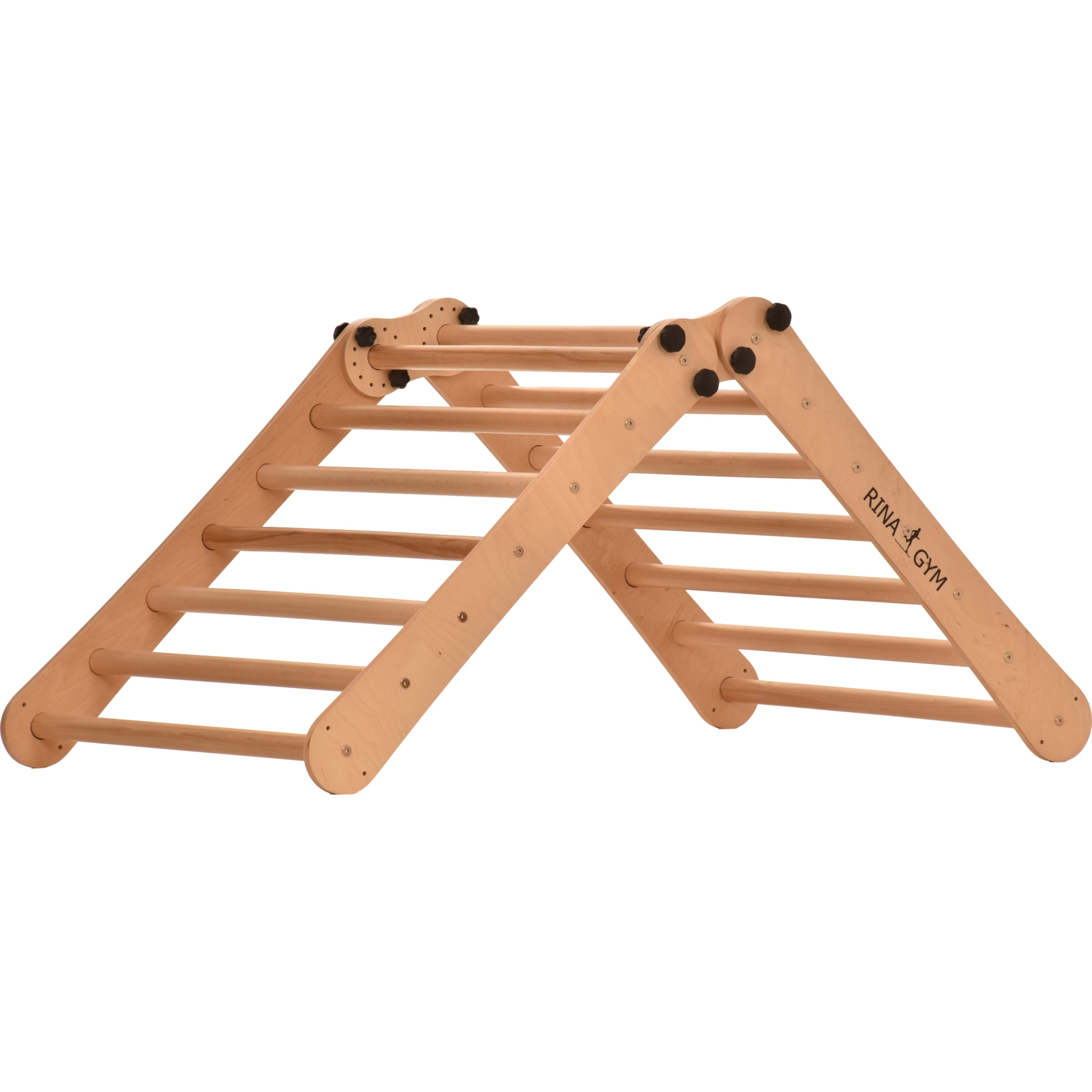 Rinagym Fitnessraum für kleine Kinder -Indoor Leiter mit Rutsche - Zusammenklappbarer Holzrahmen für Kinder - 50kg Tragkraft (7p7p)