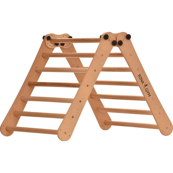 Rinagym Fitnessraum für kleine Kinder -Indoor Leiter mit Rutsche - Zusammenklappbarer Holzrahmen für Kinder - 50kg Tragkraft (7p7p)