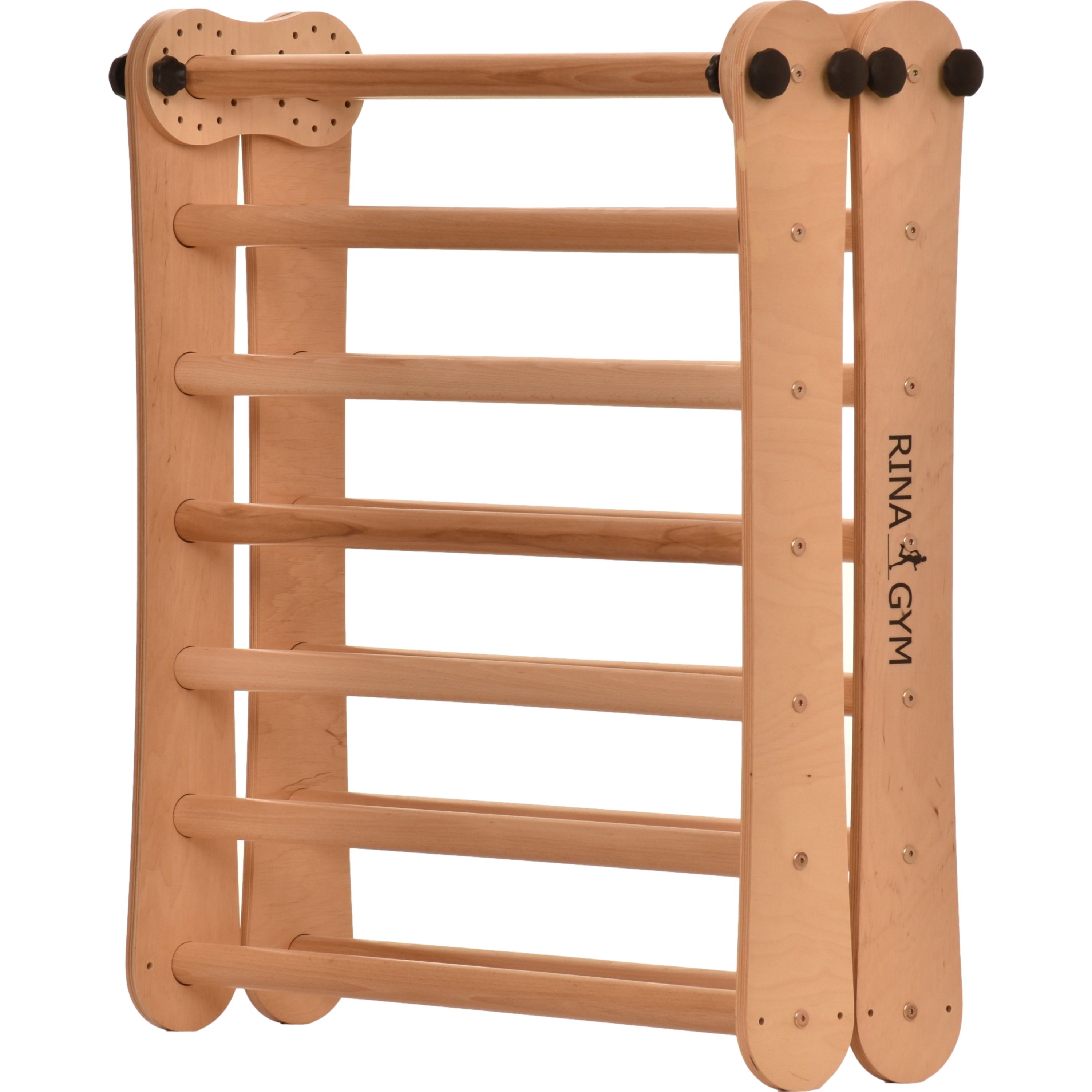 Rinagym Fitnessraum für kleine Kinder -Indoor Leiter mit Rutsche - Zusammenklappbarer Holzrahmen für Kinder - 50kg Tragkraft (7p7p)