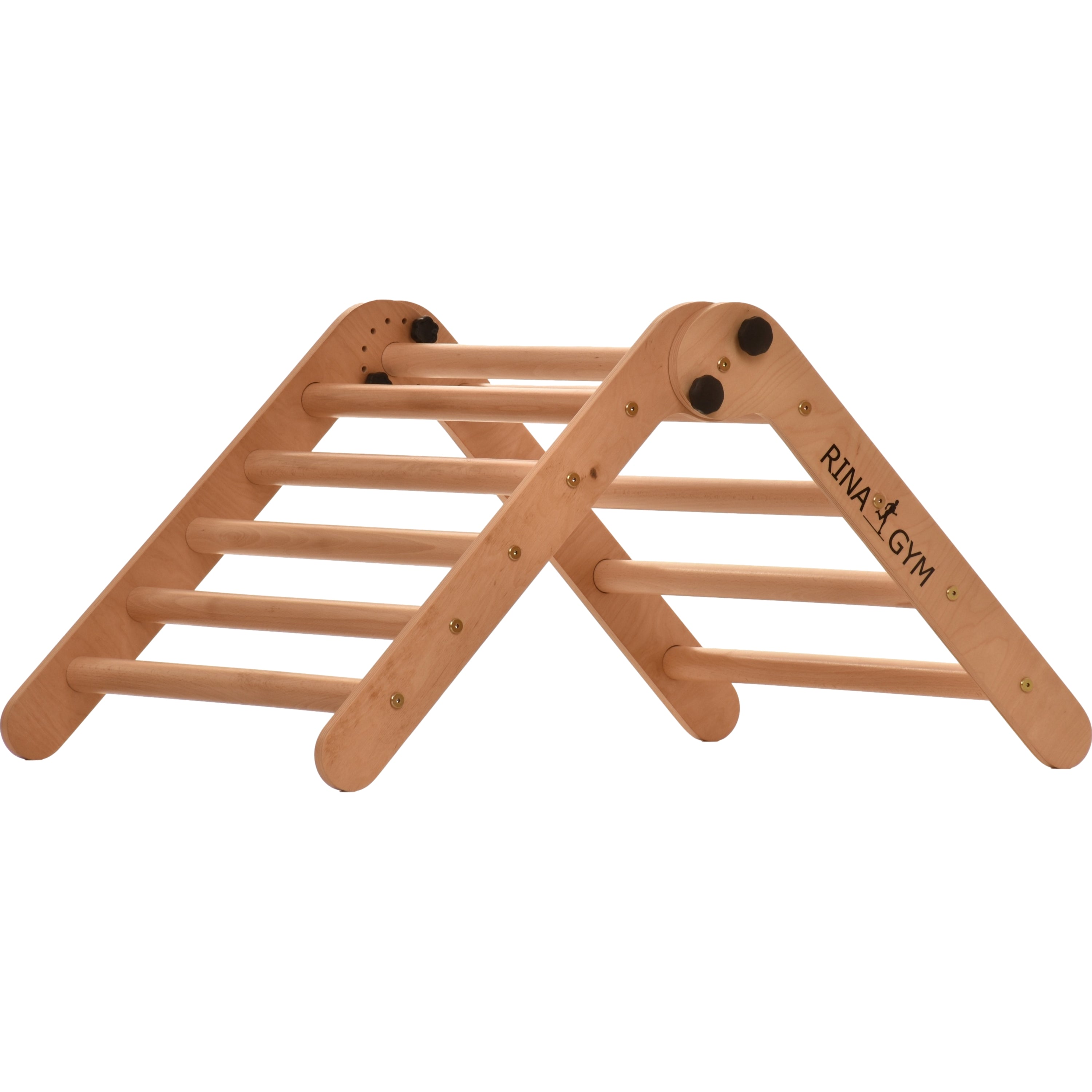 Triangle enfant Rinagym	- Double	échelle intérieure - Cadre en	bois	pliable pour enfants, favorise	l’équilibre - Peinture	et vernis à base d’eau, Serrure de sécurité - Capacité de charge de 50 kg (A)