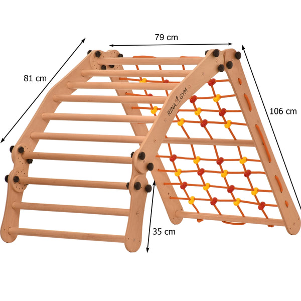 Indoor-Bewegungsgerät – Kletterleiter mit Netz und Sprossenwand – 100 kg Tragkraft (3p7g9s)