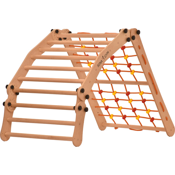 Indoor-Bewegungsgerät – Kletterleiter mit Netz und Sprossenwand – 100 kg Tragkraft (3p7g9s)