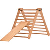 Rinagym Climbing Triangle - Indoor ladder with slide - Collapsible wooden indoor climbing frame for children, promotes balance - Water-based paint & varnish, safety lock - 50 kg load capacity (9p9p+slide)