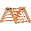 Rinagym Climbing Triangle - Indoor ladder with climbing net - Collapsible wooden indoor climbing frame for children, promotes balance - Water-based paint & varnish, safety lock - 50 kg load capacity (5p5s)
