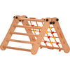 Escalade enfant Rinagym - Échelle intérieure avec filet d’escalade - Cadre en bois pliable, favorise l’équilibre - Peinture et vernis à base d’eau, Serrure de sécurité - Capacité de charge de 50 kg (5p5s)