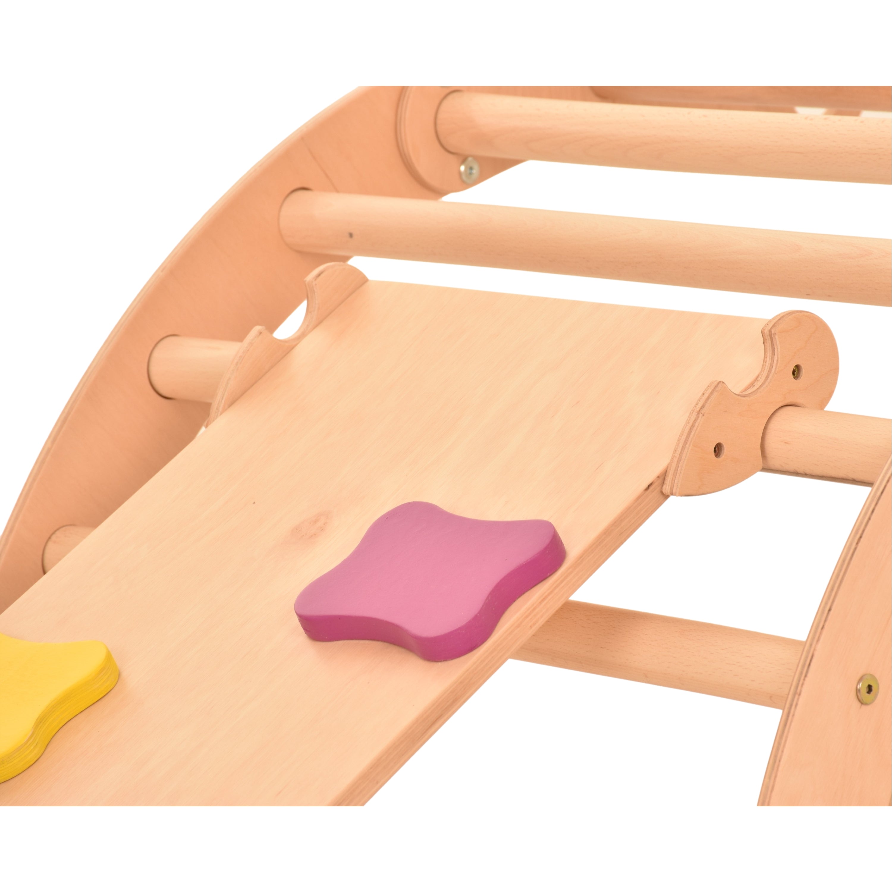 RINAGYM Rutschbrett/Hühnerleiter Zubehör zum Kletterdreieck Rampe 115 * 33 cm (Quadrate)
